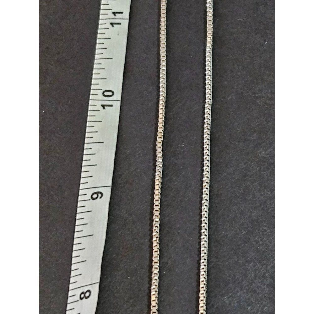 Sterling silver box link necklace 24" - Picture 7 of 12